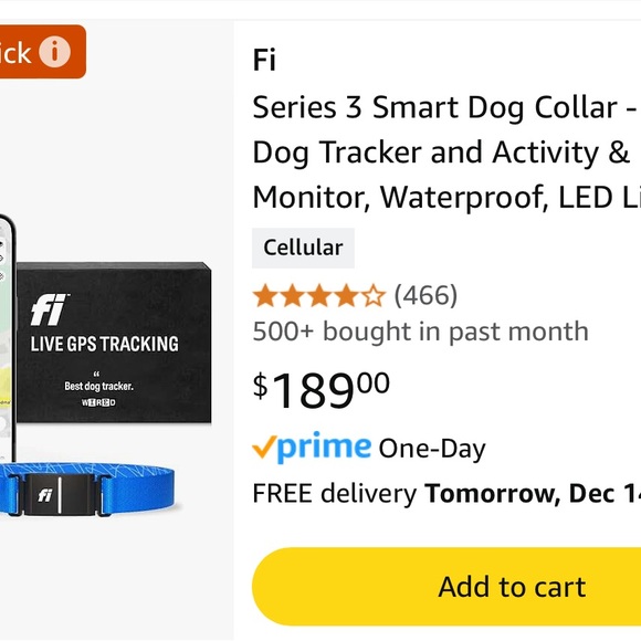 Fi series 3 GPS dog color small blue - Picture 6 of 7